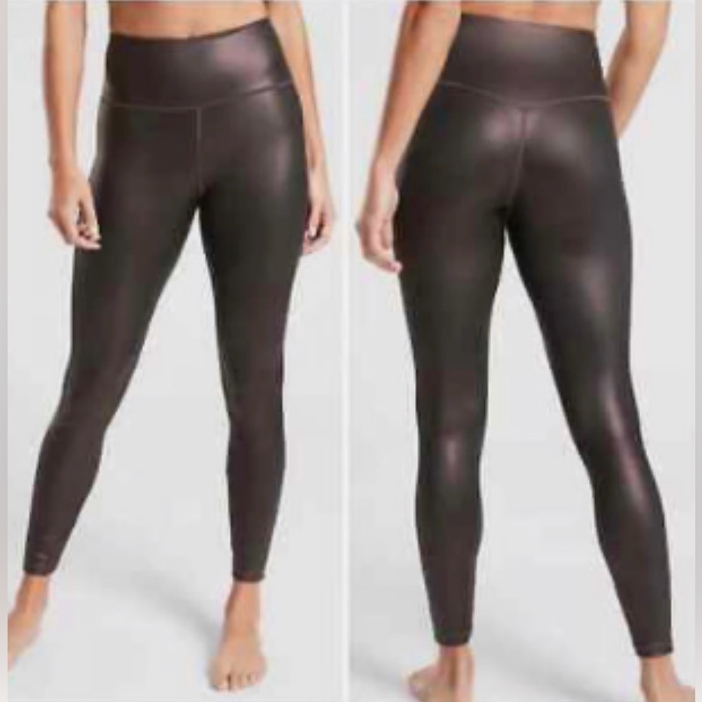 Athleta Elation Ultra High Rise Shimmer Tight Antique Burgundy Small Petite